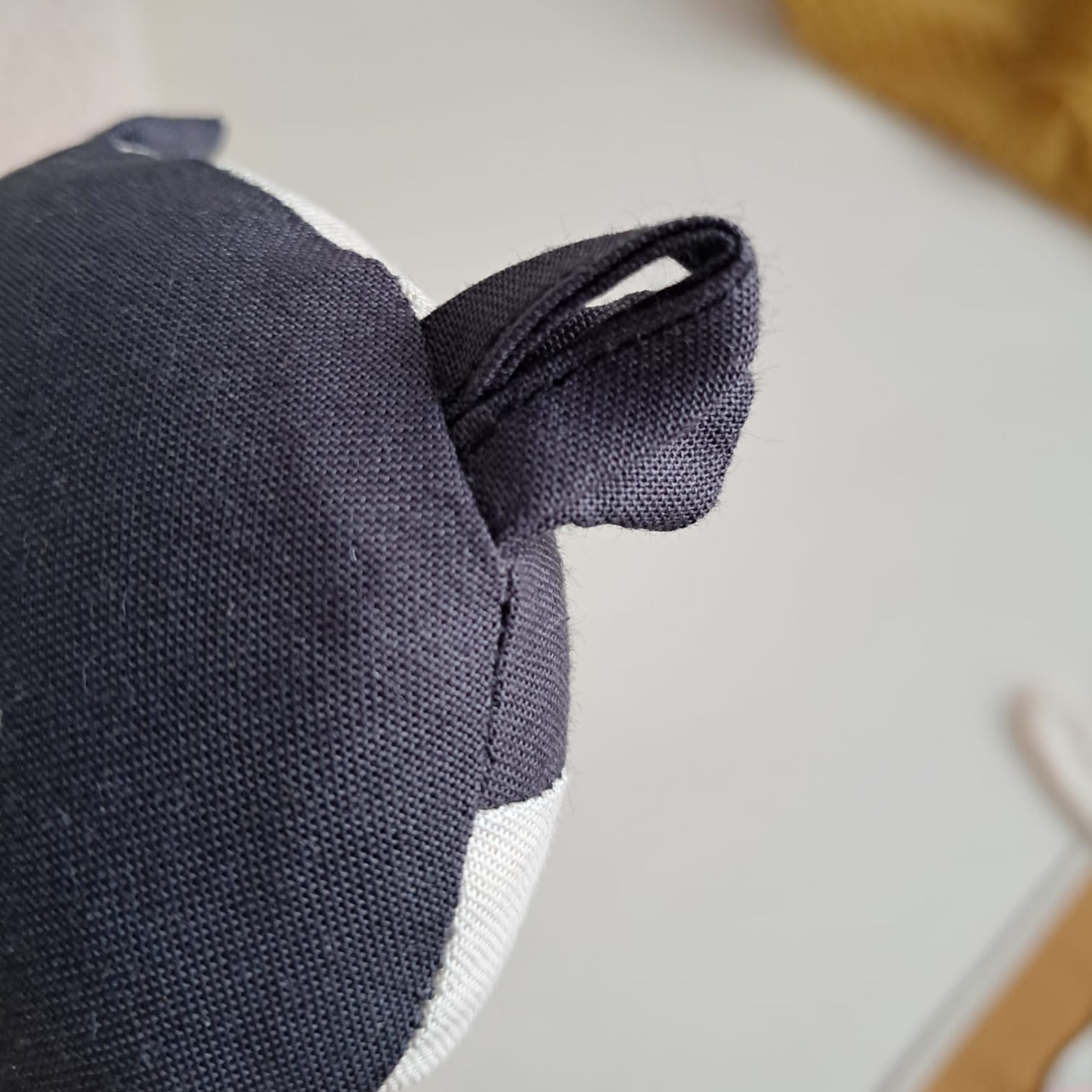 Handmade Cotton Badger Doll | Woodland Print Comfort Toy