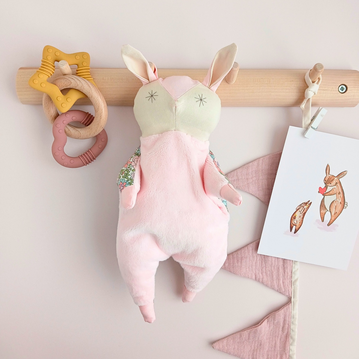 Handmade Comfort Doll - Blush Bunny Comforter