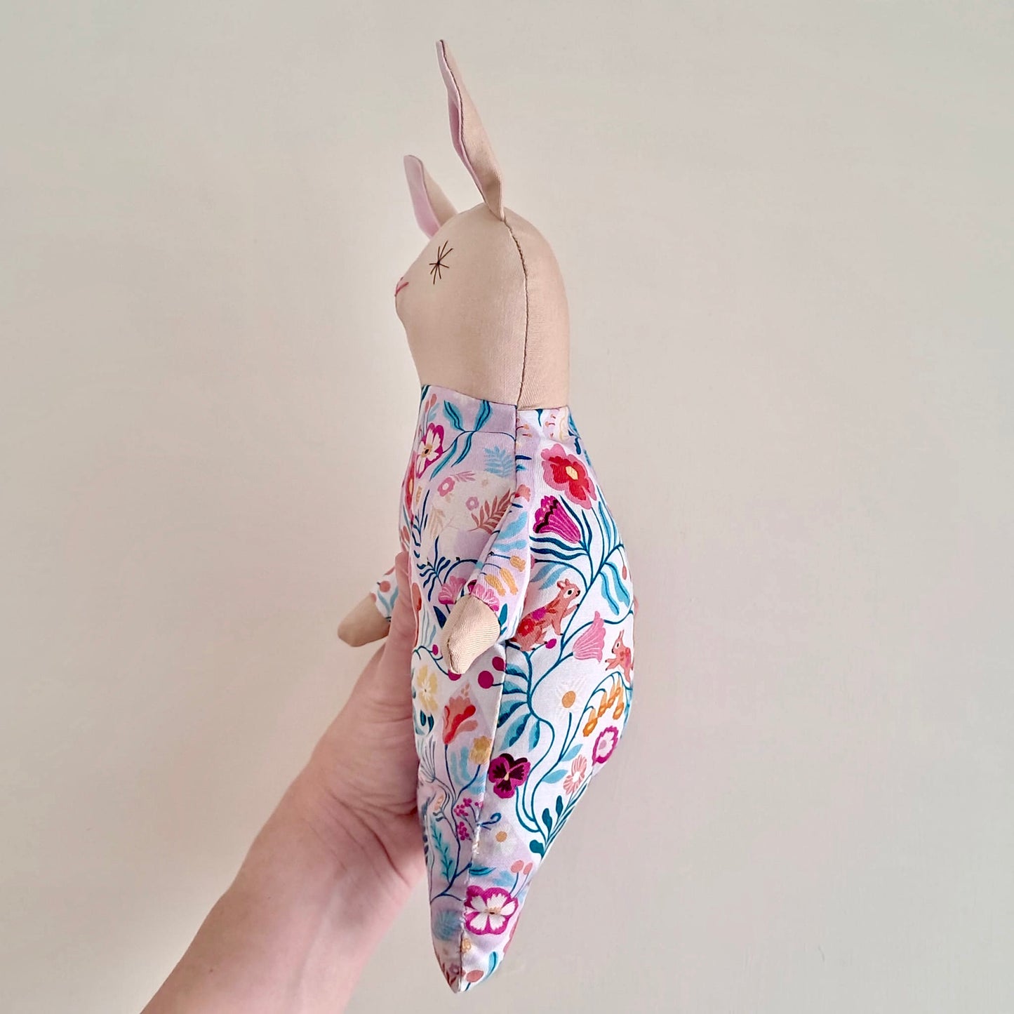 Handmade Cotton Rabbit Doll | Patchwork Flower Comfort Toy