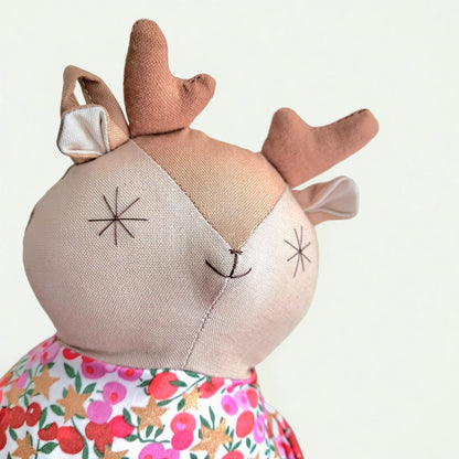 Handmade Cotton Reindeer Doll | Christmas Comfort Toy