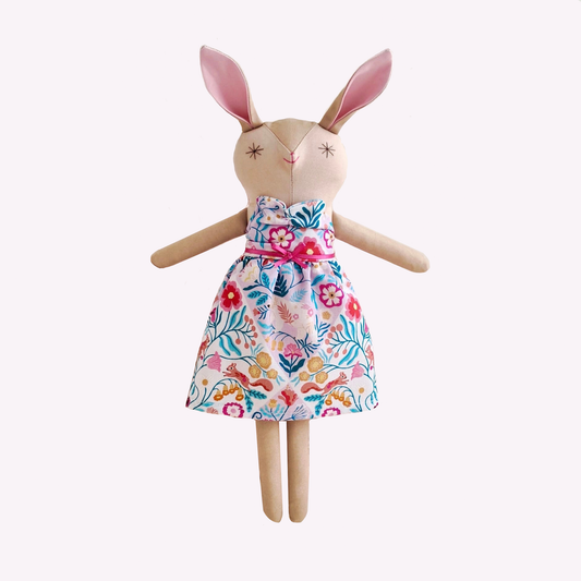 Handmade Little Bunny Doll |  Patchwork Flower