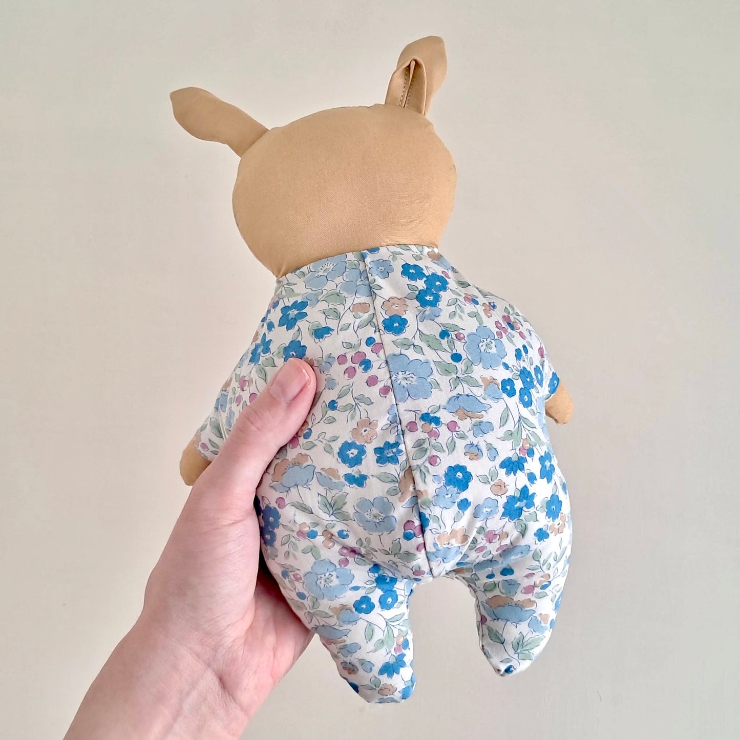 Handmade Rabbit Doll | Blue Flower Comfort Toy