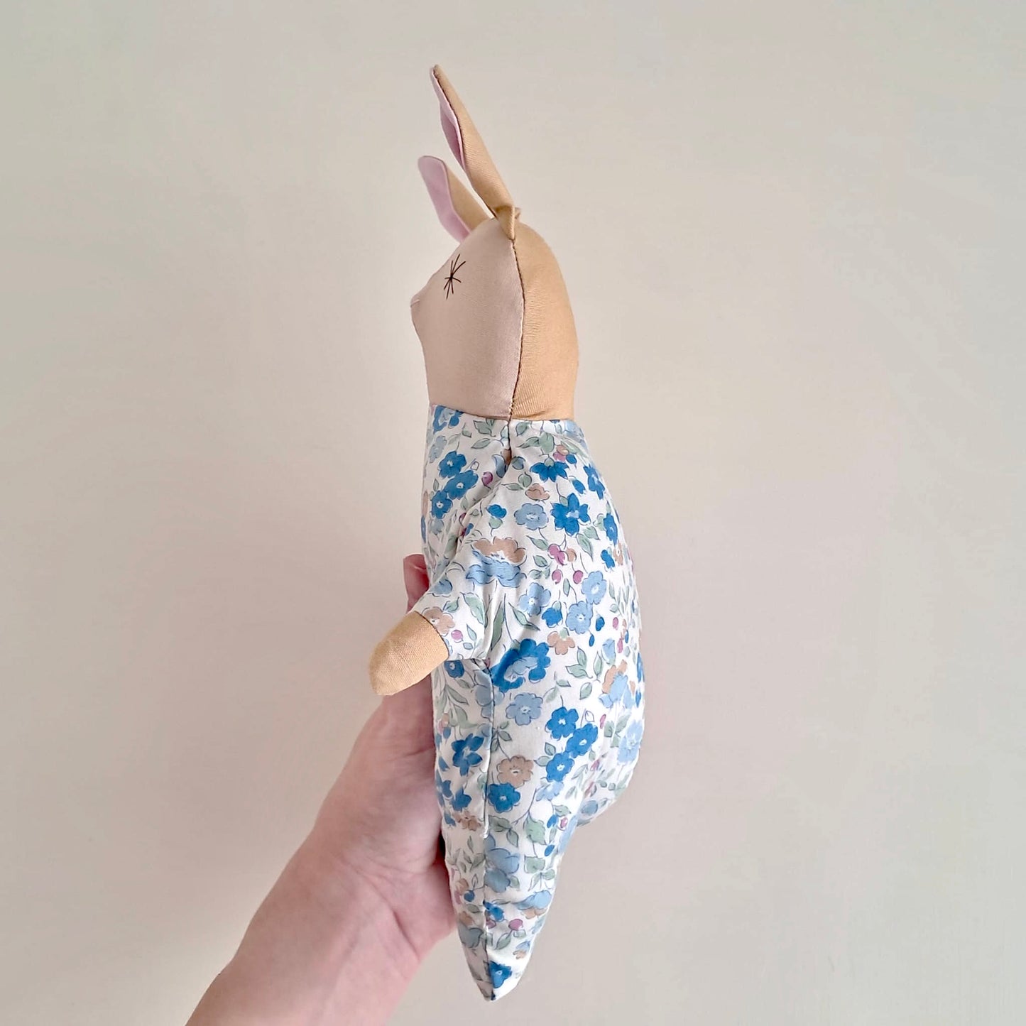 Handmade Rabbit Doll | Blue Flower Comfort Toy