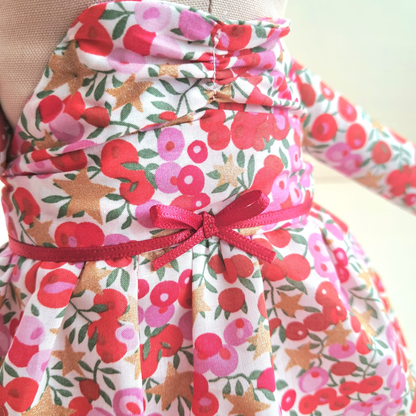 Handcrafted Reindeer Doll - Holly and Gold Star print