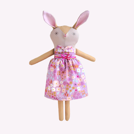 Handmade Little Bunny Doll | Pink Flower
