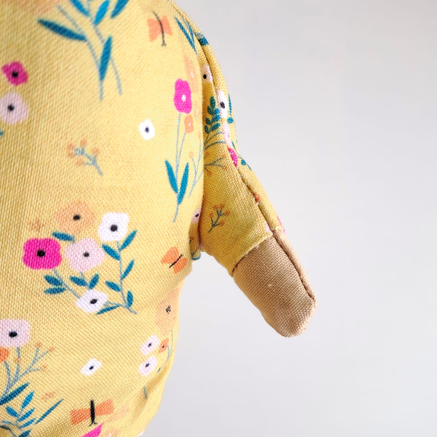 Handmade Cotton Rabbit Doll | Yellow Flower Comfort Toy
