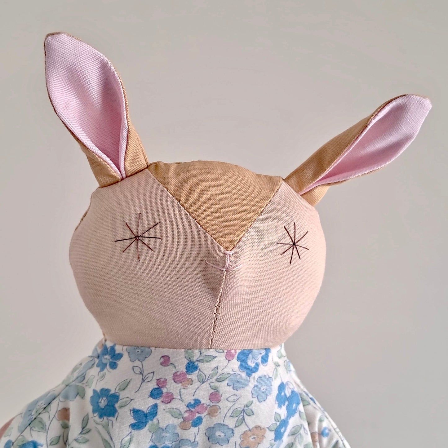 Handmade Rabbit Doll | Blue Flower Comfort Toy