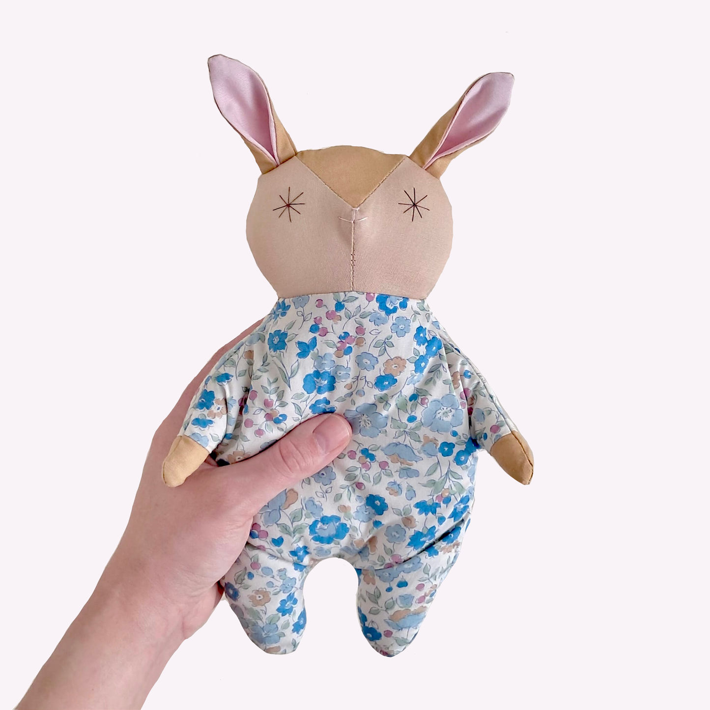 Handmade Rabbit Doll | Blue Flower Comfort Toy
