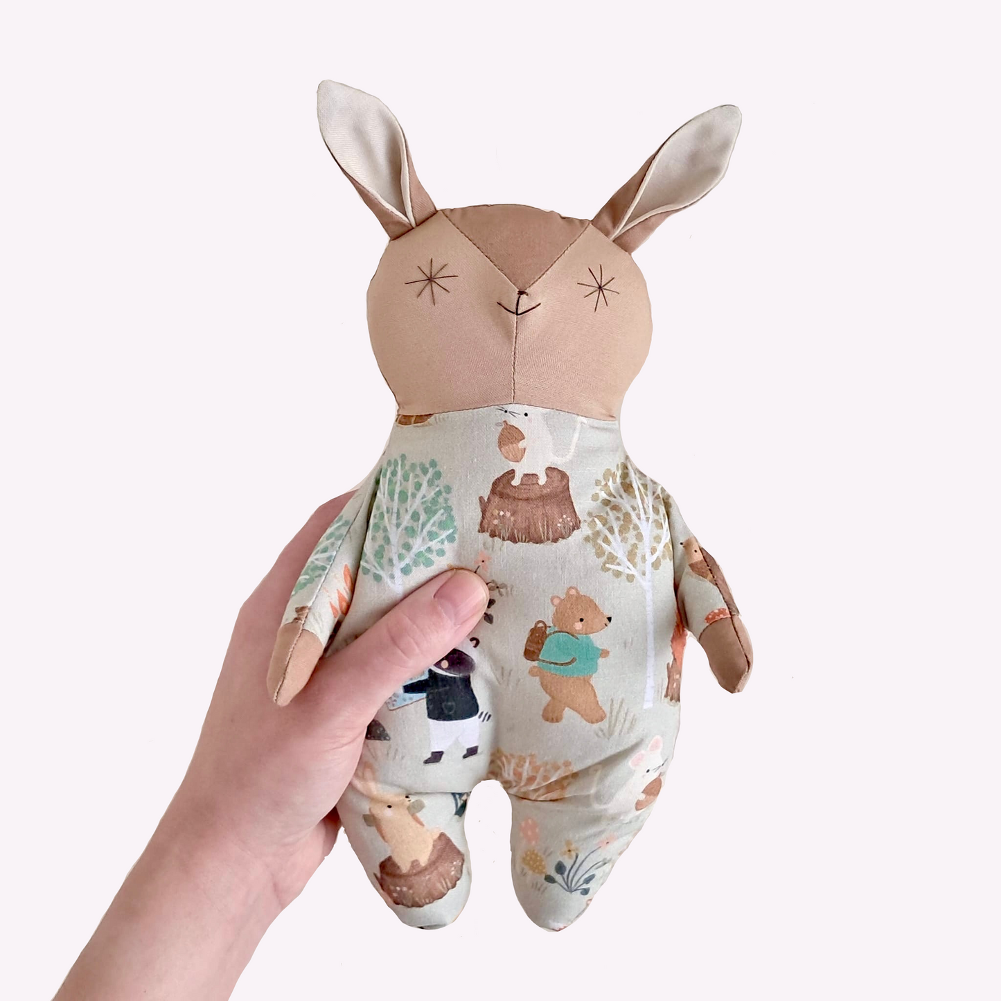 Handmade Unisex Cotton Rabbit Doll | Woodland Animal Comfort Toy