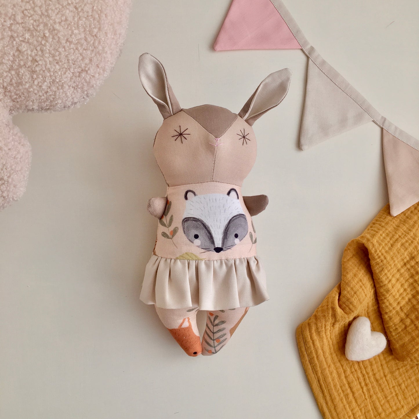 Heather Ballet Bunny in Tutu with or without rattle