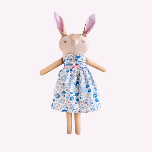 Handmade Little Bunny Doll | Blue Flower