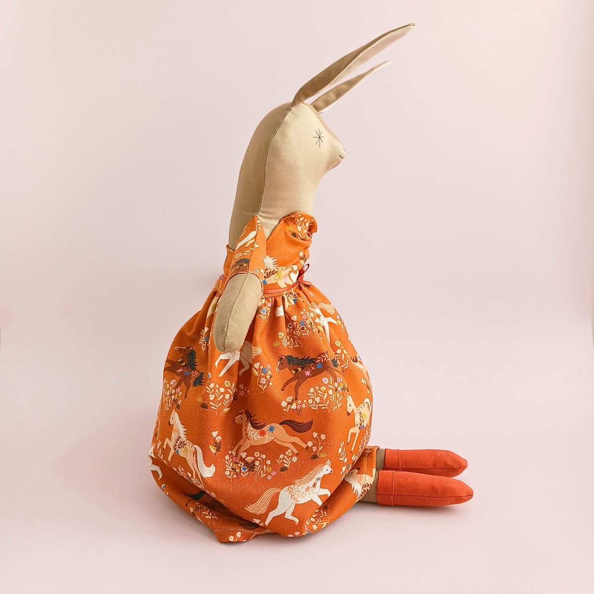 Handcrafted Bunny Doll | Horse Print