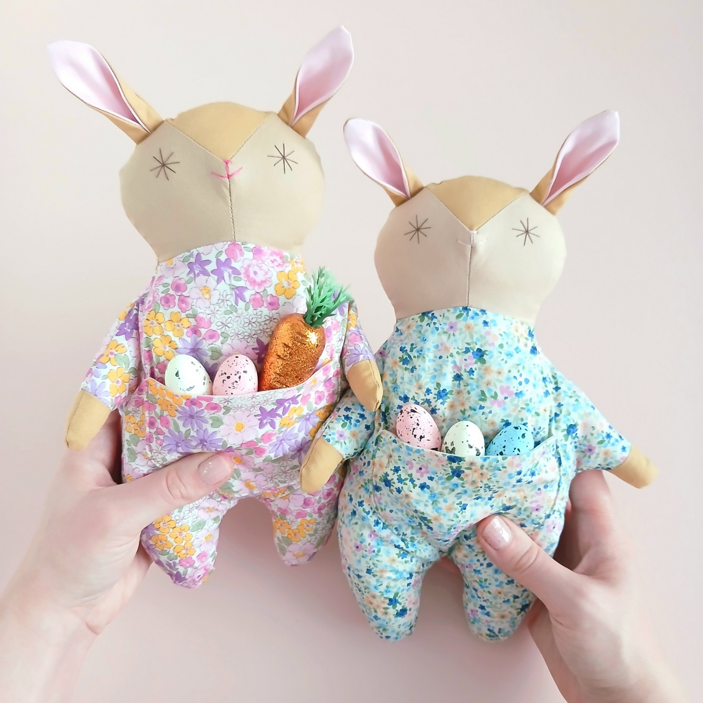 Handmade Easter Bunny Doll | Pink Pocket Bunny