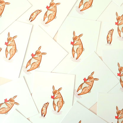 Little Love postcard | Bunny and Heart