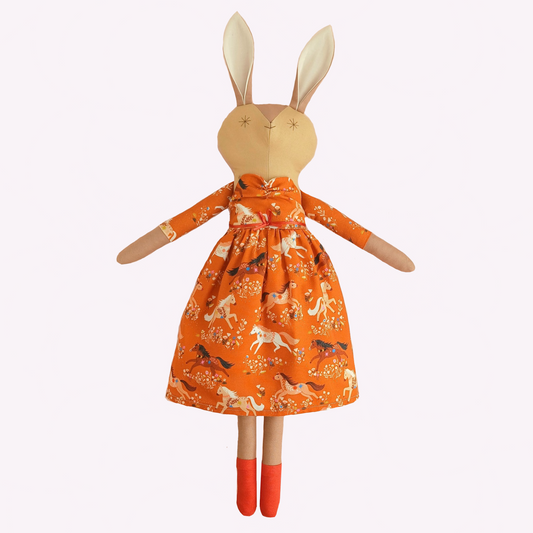 Handcrafted Bunny Doll | Horse Print