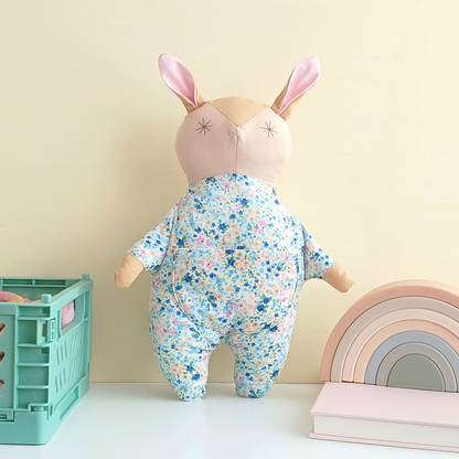 Handmade Easter Bunny Doll | Blue Pocket Bunny