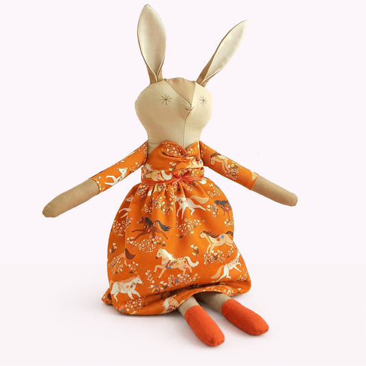 Handcrafted Bunny Doll | Horse Print