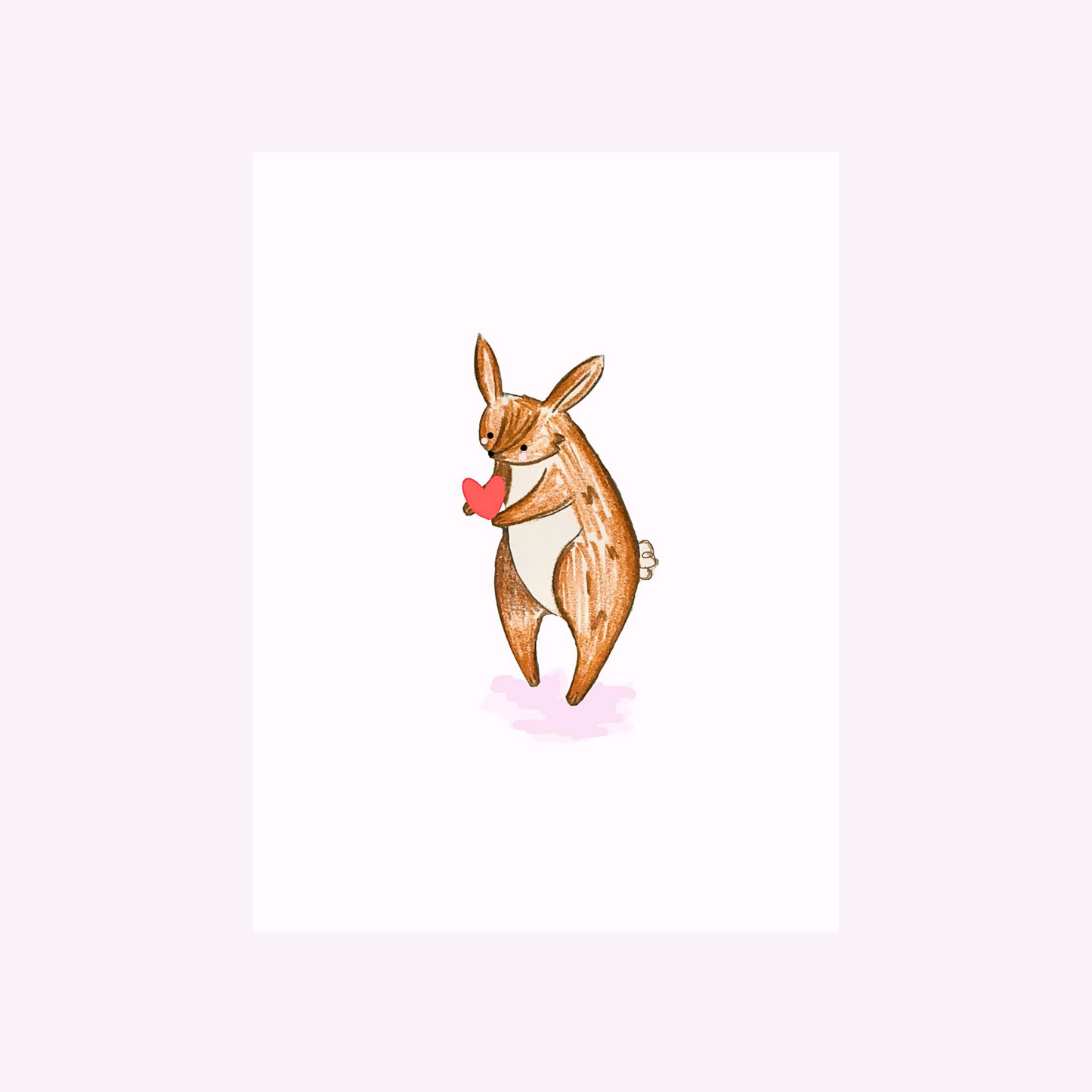 Little Love postcard | Bunny and Heart