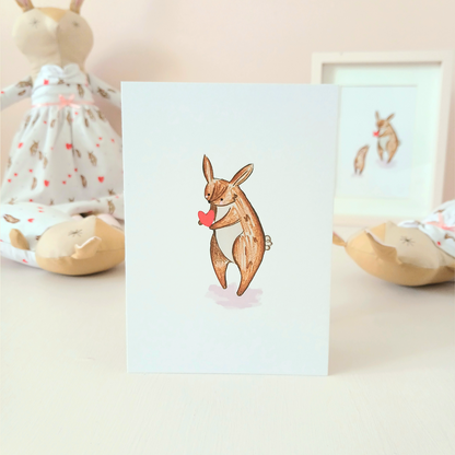 Little Love postcard | Bunny and Heart