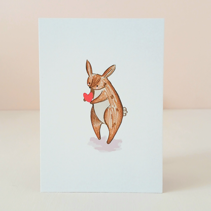 Little Love postcard | Bunny and Heart