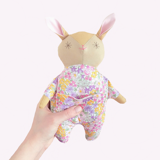 Handmade Easter Bunny Doll | Pink Pocket Bunny